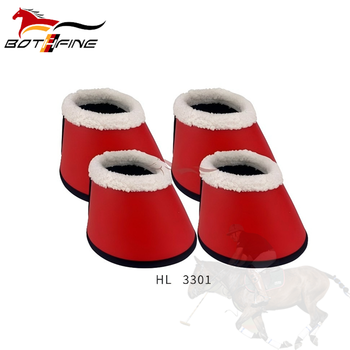Horse Sports Boots Tendon Boots Bell Boots with Fur Pile Lining